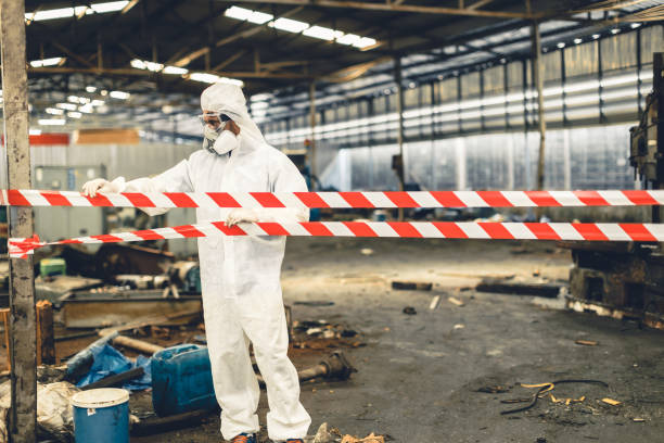 Professional Sewage Cleanup technician working in Whitman, MA